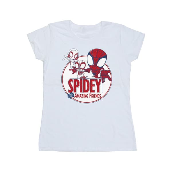 Marvel Dam/Tjej - Spidey And His Amazing Friends - T-shirt i bomull med cirkel