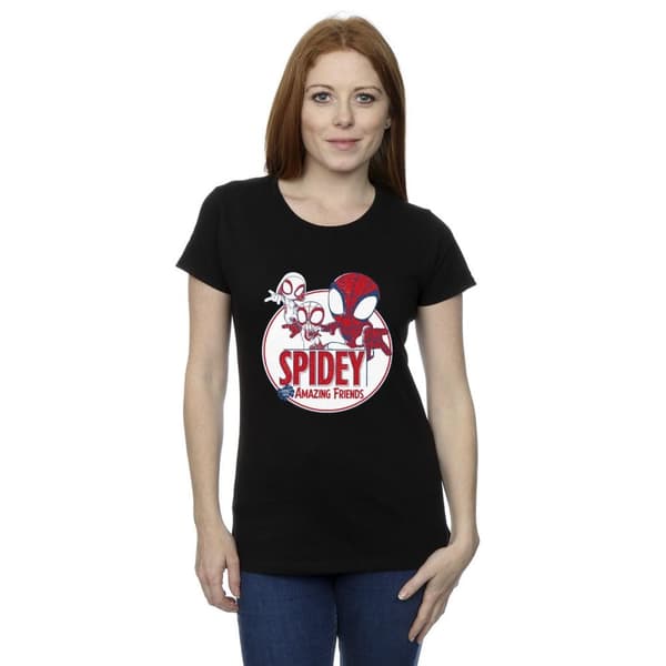 Marvel Womens/Ladies Spidey And His Amazing Friends Circle Cotton T-Shirt
