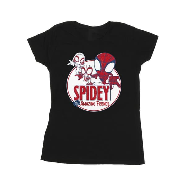 Marvel Womens/Ladies Spidey And His Amazing Friends Circle Cotton T-Shirt