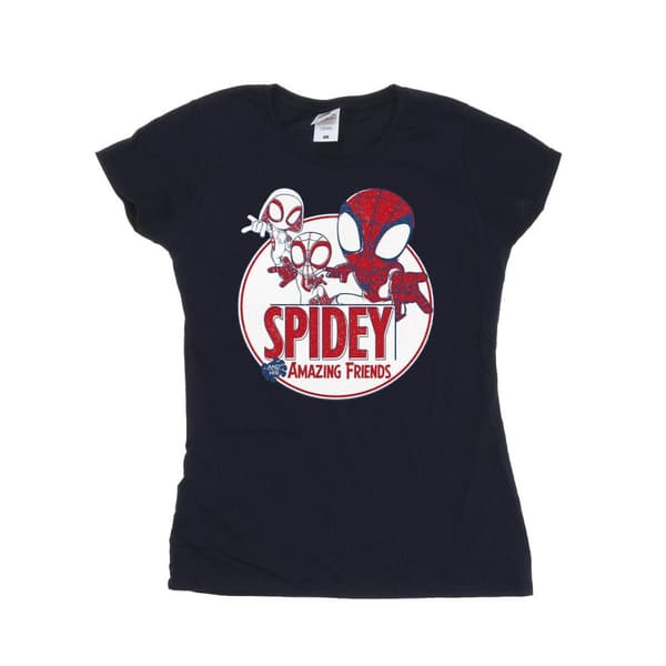 Marvel Womens/Ladies Spidey And His Amazing Friends Circle Cotton T-Shirt