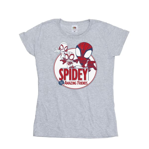 Marvel Womens/Ladies Spidey And His Amazing Friends Circle Cotton T-Shirt