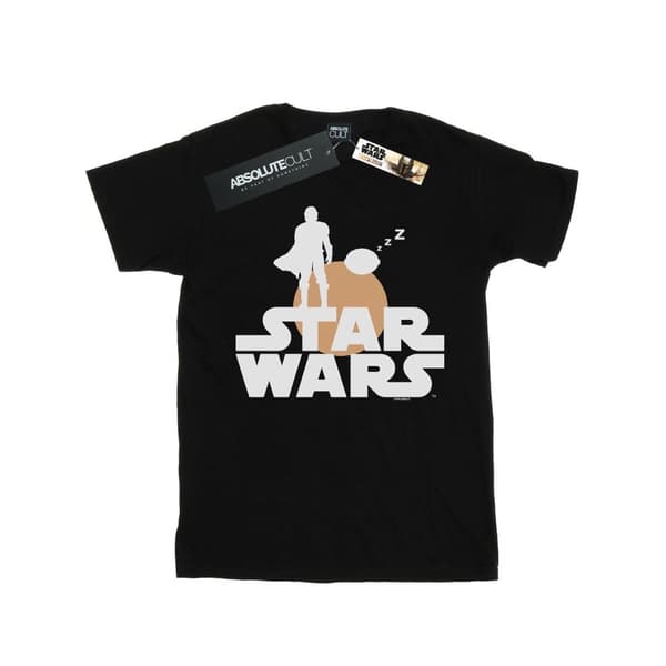 Star Wars Mens The Mandalorian Mando And The Child Silhouette T-Shirt Black XXL