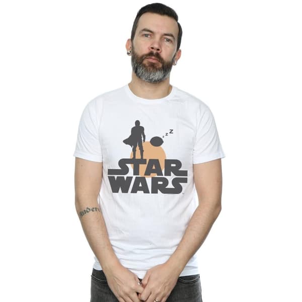 Star Wars Mens The Mandalorian Mando And The Child Silhouette T-Shirt