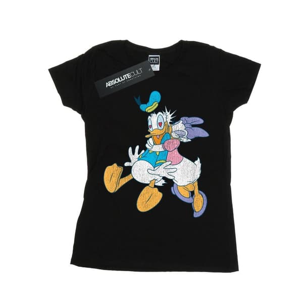 Disney Womens/Ladies Donald And Daisy Duck Kiss Cotton T-Shirt