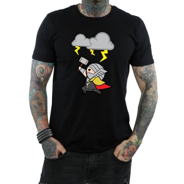 Marvel Mens Kawaii Thor God Of Thunder T-Shirt