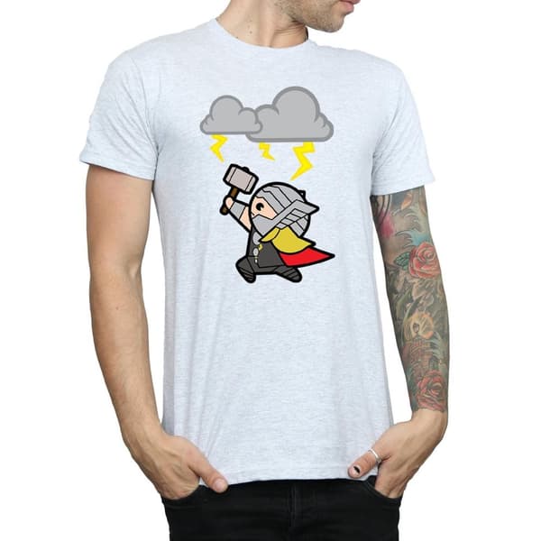 Marvel Mens Kawaii Thor God Of Thunder T-Shirt