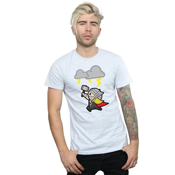 Marvel Mens Kawaii Thor God Of Thunder T-Shirt