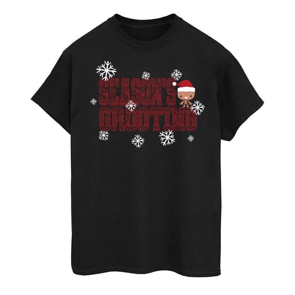 Marvel Mens Marvel Comics Merry Grootmas T-Shirt Black 4XL