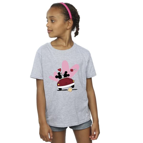 Disney Girls Mickey Mouse Car Print Cotton T-Shirt