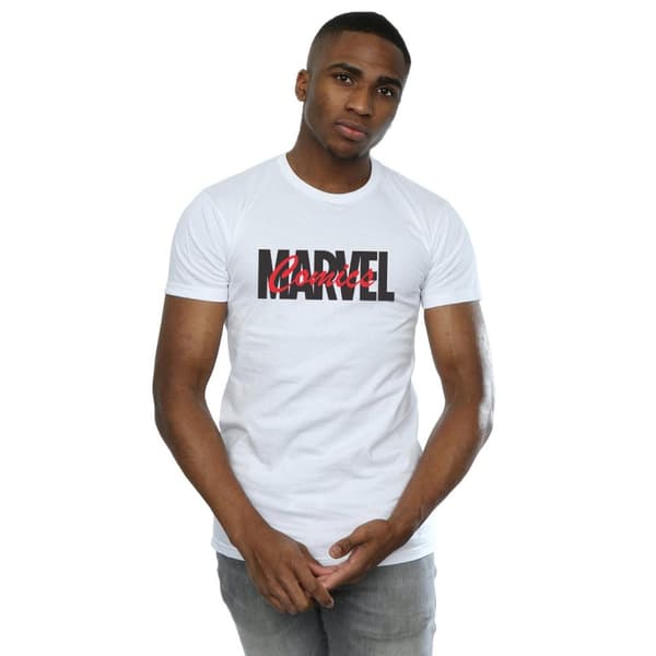 Marvel Röd t-shirt med Font-logotyp för herrar