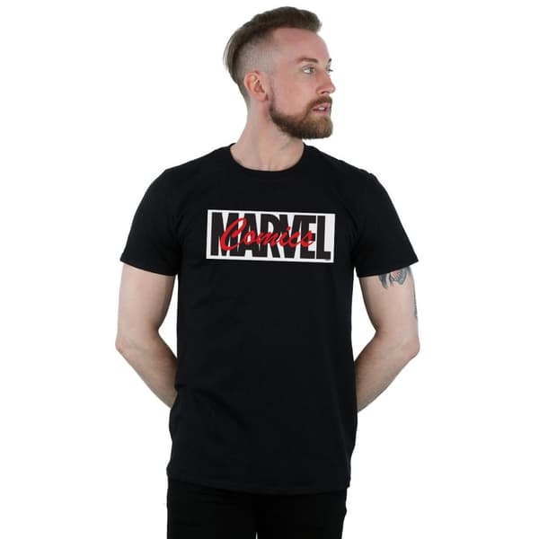 Marvel Röd t-shirt med Font-logotyp för herrar