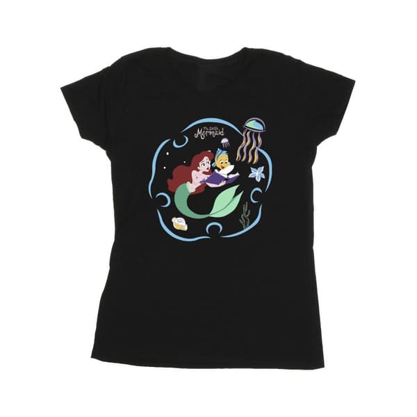 Disney Dam/Tjej Den lilla sjöjungfrun läser en bok - T-shirt i bomull