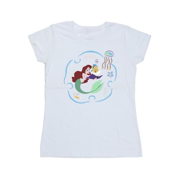 Disney Dam/Tjej Den lilla sjöjungfrun läser en bok - T-shirt i bomull