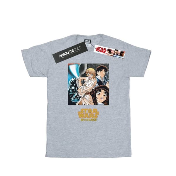 Star Wars T-shirt i bomull med anime-affisch för flickor