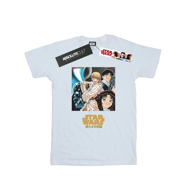 Star Wars T-shirt i bomull med anime-affisch för flickor