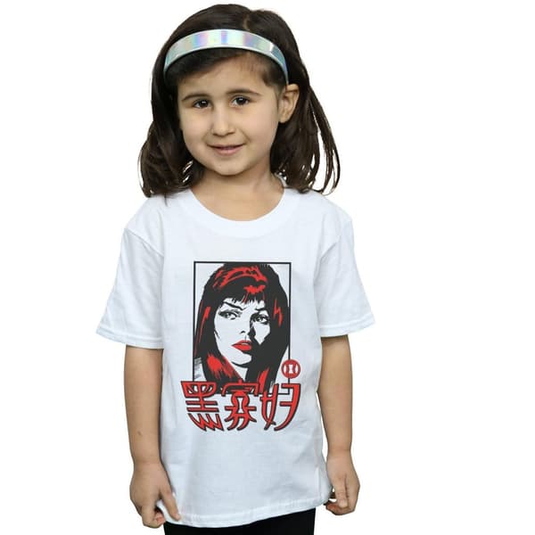 Marvel T-shirt i bomull med Black Widows kinesiska logotyp för flickor