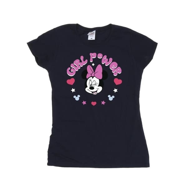 Disney Dam/Tjej Minnie Mouse Girl Power T-shirt i bomull