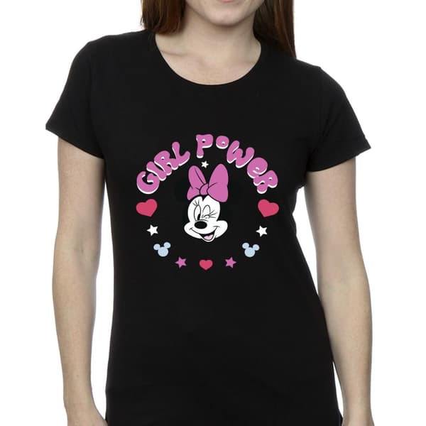 Disney Dam/Tjej Minnie Mouse Girl Power T-shirt i bomull