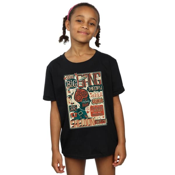 Big Bang Theory T-shirt i bomull med infografisk affisch för flickor