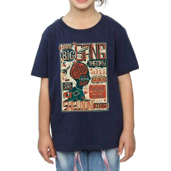 Big Bang Theory T-shirt i bomull med infografisk affisch för flickor