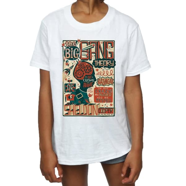 Big Bang Theory T-shirt i bomull med infografisk affisch för flickor