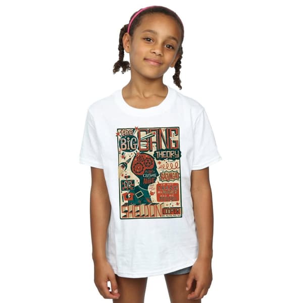 Big Bang Theory T-shirt i bomull med infografisk affisch för flickor