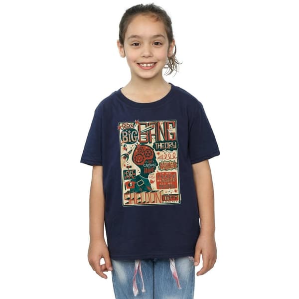 Big Bang Theory T-shirt i bomull med infografisk affisch för flickor