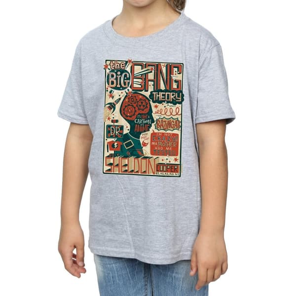Big Bang Theory T-shirt i bomull med infografisk affisch för flickor