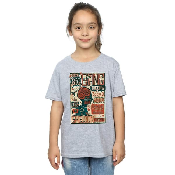 Big Bang Theory T-shirt i bomull med infografisk affisch för flickor