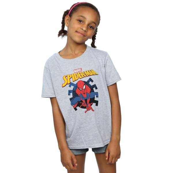 Marvel T-shirt i bomull med logotyp för flickor Spider-Man Web Shooting