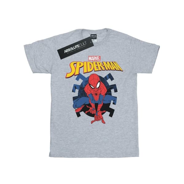 Marvel T-shirt i bomull med logotyp för flickor Spider-Man Web Shooting