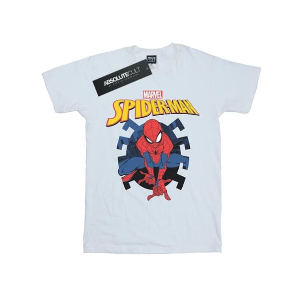 Marvel T-shirt i bomull med logotyp för flickor Spider-Man Web Shooting White 12-13 Years
