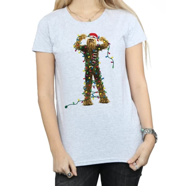 Star Wars Womens/Ladies Chewbacca Christmas Lights Cotton T-Shirt
