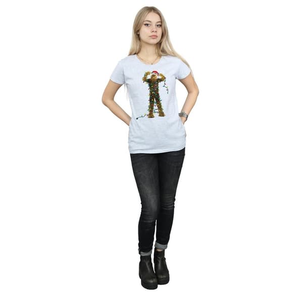 Star Wars Womens/Ladies Chewbacca Christmas Lights Cotton T-Shirt