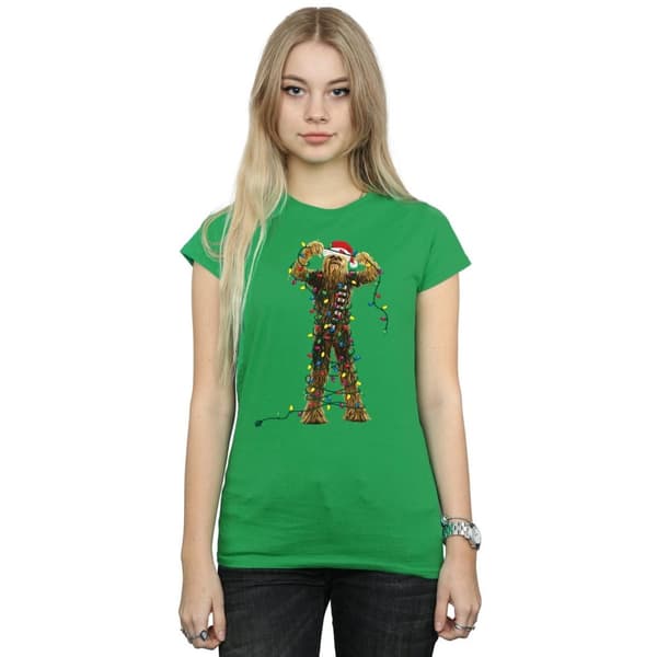 Star Wars Womens/Ladies Chewbacca Christmas Lights Cotton T-Shirt