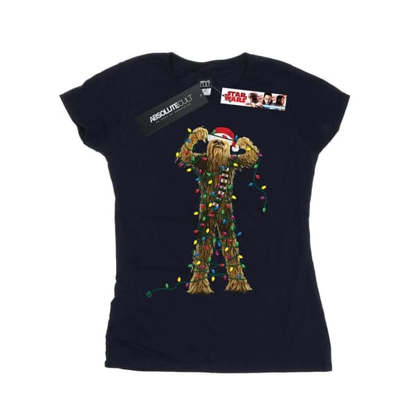 Star Wars Womens/Ladies Chewbacca Christmas Lights Cotton T-Shirt