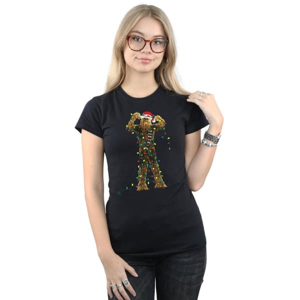 Star Wars Womens/Ladies Chewbacca Christmas Lights Cotton T-Shirt