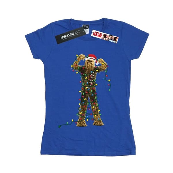 Star Wars Womens/Ladies Chewbacca Christmas Lights Cotton T-Shirt