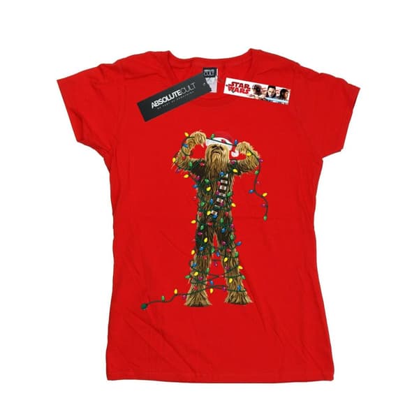 Star Wars Womens/Ladies Chewbacca Christmas Lights Cotton T-Shirt