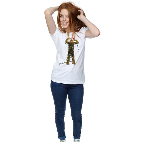 Star Wars Womens/Ladies Chewbacca Christmas Lights Cotton T-Shirt