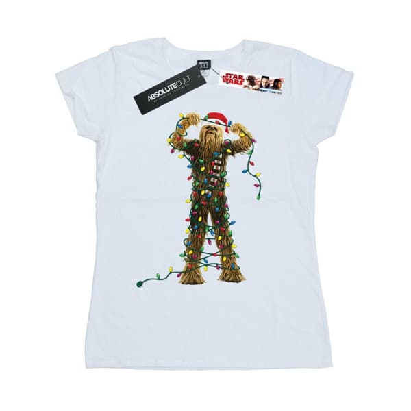 Star Wars Womens/Ladies Chewbacca Christmas Lights Cotton T-Shirt