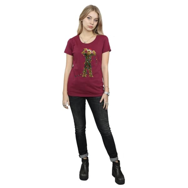 Star Wars Womens/Ladies Chewbacca Christmas Lights Cotton T-Shirt