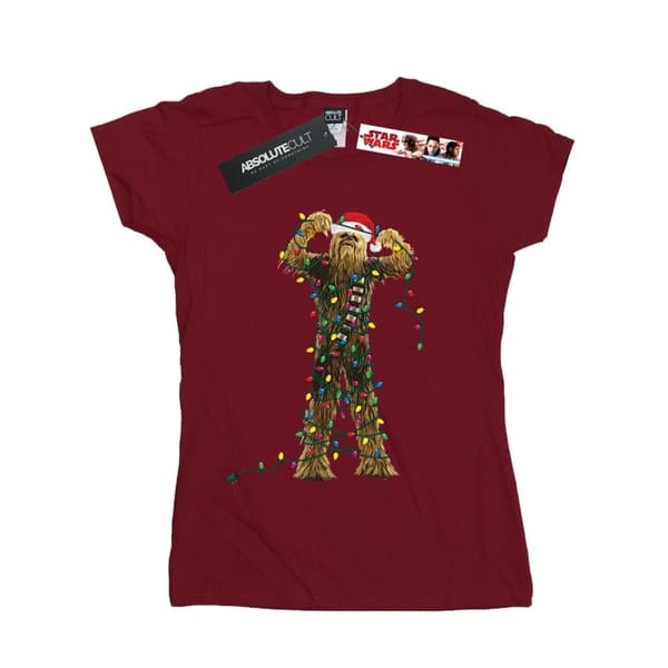 Star Wars Womens/Ladies Chewbacca Christmas Lights Cotton T-Shirt