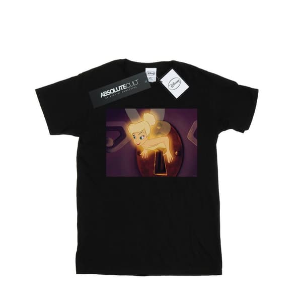 Disney Dam/Tjej Tinker Bell Lock Squeeze Boyfriend T-shirt i bomull Black XXL