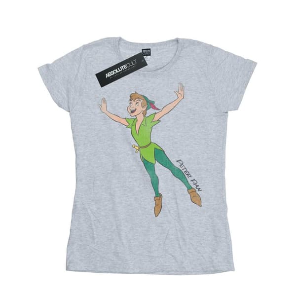 Disney Womens/Ladies Classic Flying Peter Pan Cotton T-Shirt