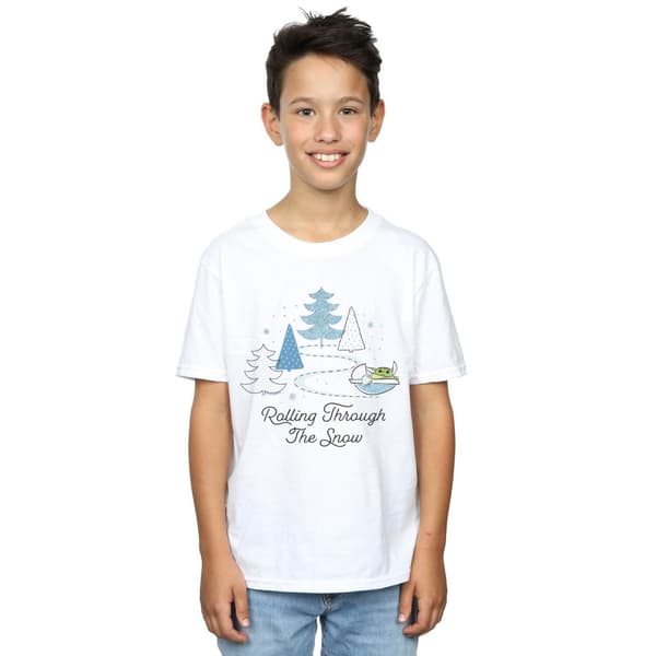 Star Wars Mandalorian Rolling Through The Snow - T-shirt för pojkar