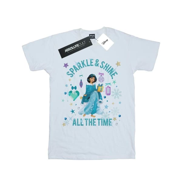 Disney Womens/Ladies Princess Jasmine Sparkle And Shine Cotton Boyfriend T-Shirt