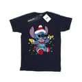 Miniatyrbillede 1 af 3: Disney Womens/Ladies Lilo And Stitch Christmas Lights Cotton Boyfriend T-Shirt