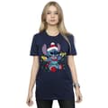 Miniatyrbillede 2 af 3: Disney Womens/Ladies Lilo And Stitch Christmas Lights Cotton Boyfriend T-Shirt