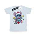 Miniatyrbillede 1 af 3: Disney Womens/Ladies Lilo And Stitch Christmas Lights Cotton Boyfriend T-Shirt